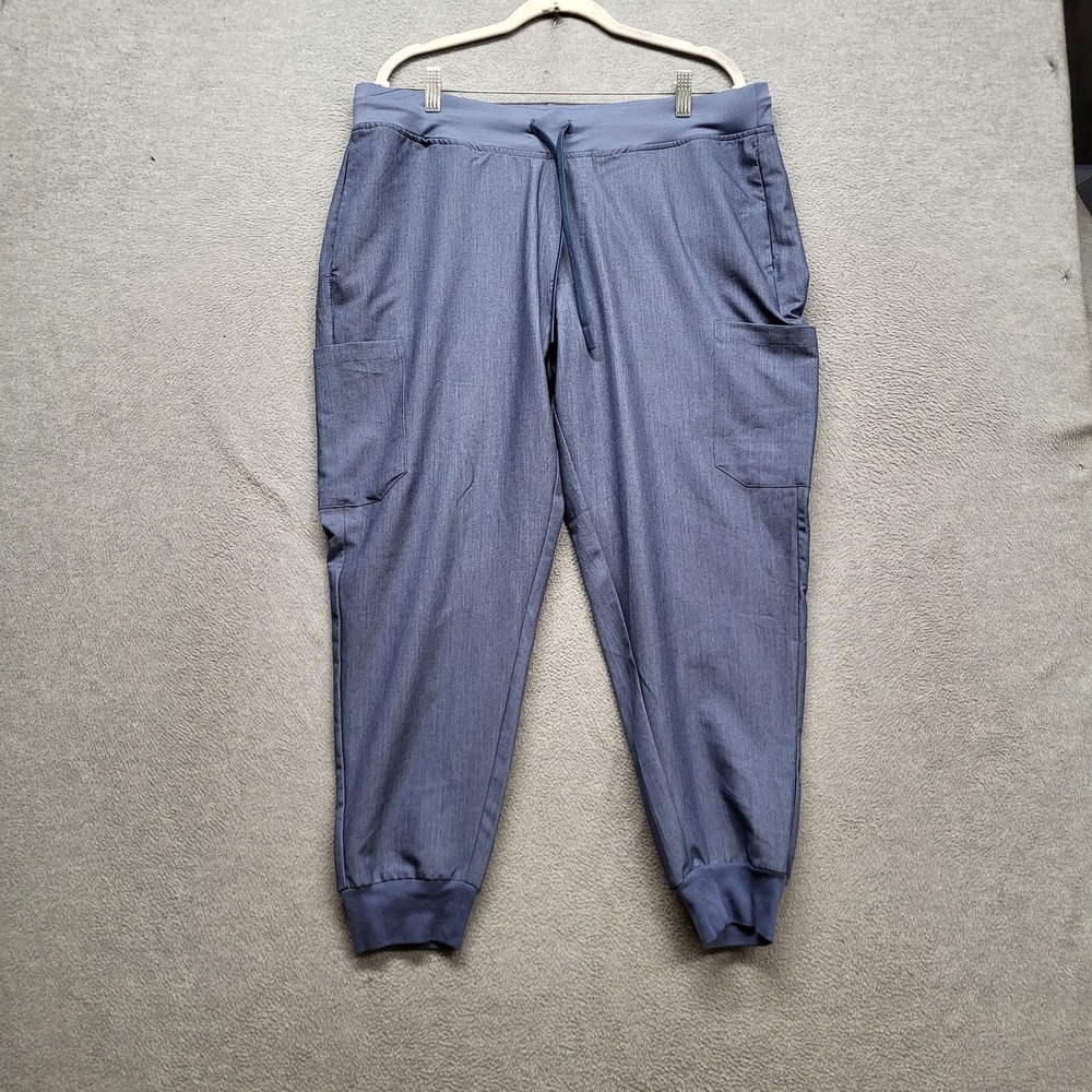 Mandala Women Scrub Pants P-XL Blue Jogger Equa-Tek Technology 26" Inseam